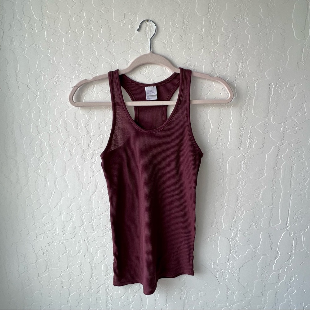Stars Above Racer Back Burgandy Tank Top